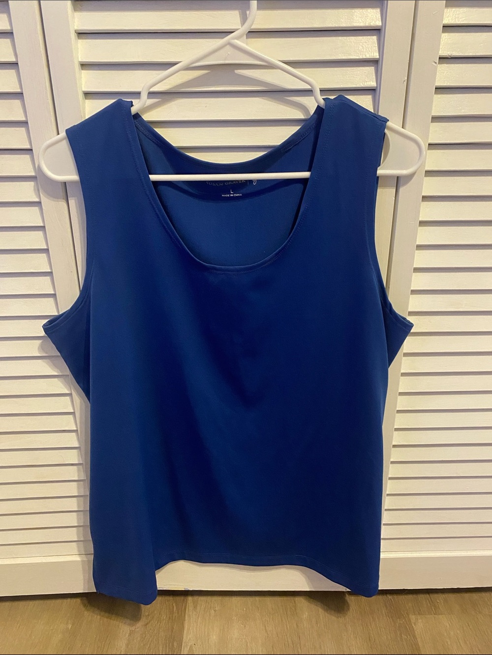 Susan Graver Sleeveless Scoop Neck Tank - Royal Blue